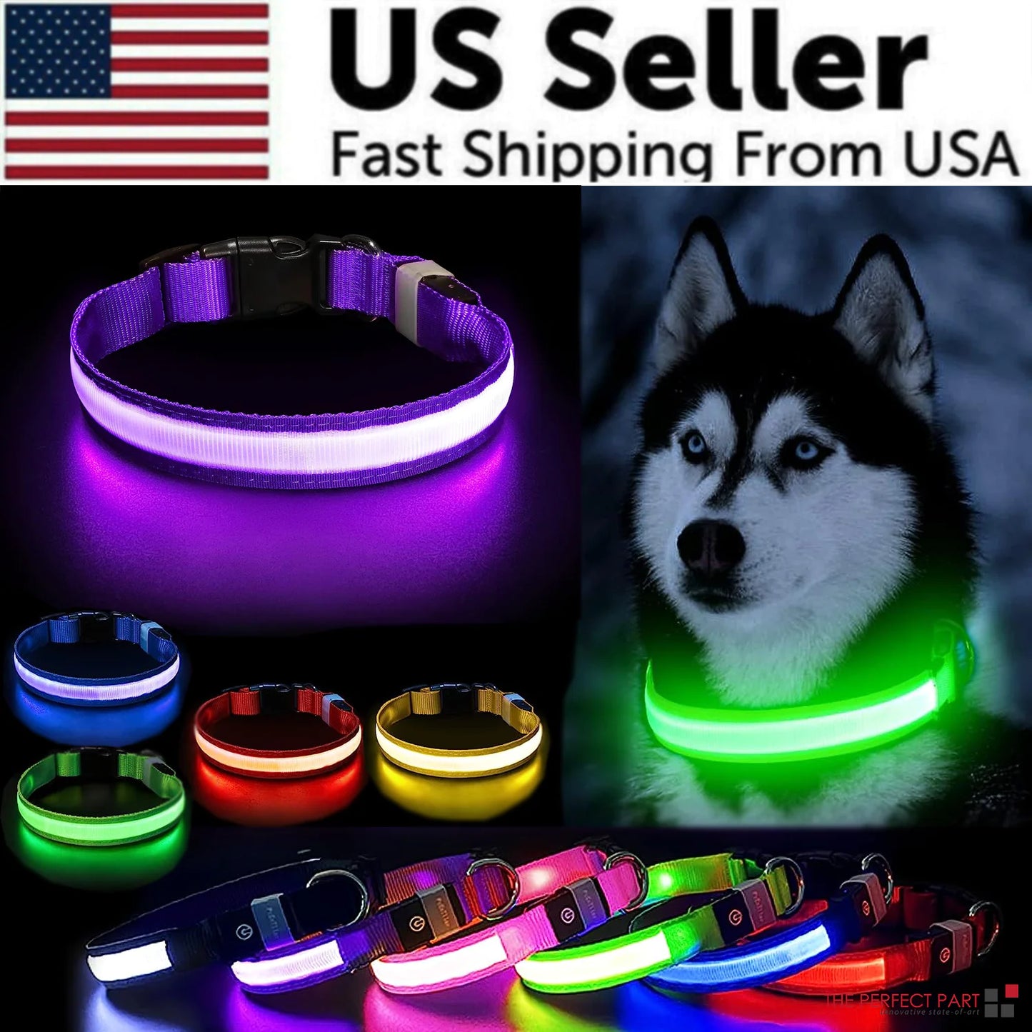 GlowPup LED Safety Collar - Nighttime Visibility for Dogs